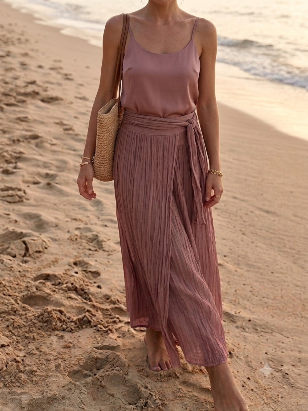 Jen's Pirate Booty Mauve Wrap Maxi Skirt